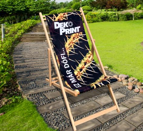 Timber chair with logo for your garden