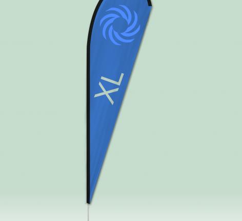 XL Beachflag im Tropfenform 120x405 cm