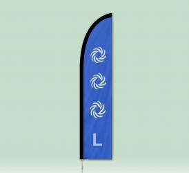 L Beachflag im Bogenform 80x360 cm